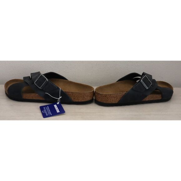 Birkenstock 1017465 Men's Sz 45 US 12 Old Black Lugano Waxy Leather Sandals - Picture 12 of 14
